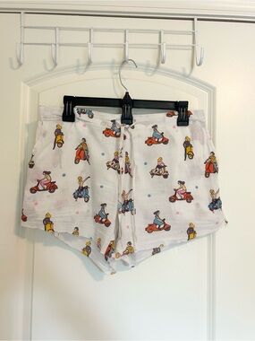 Linen light material Scooter Print sleep shorts
